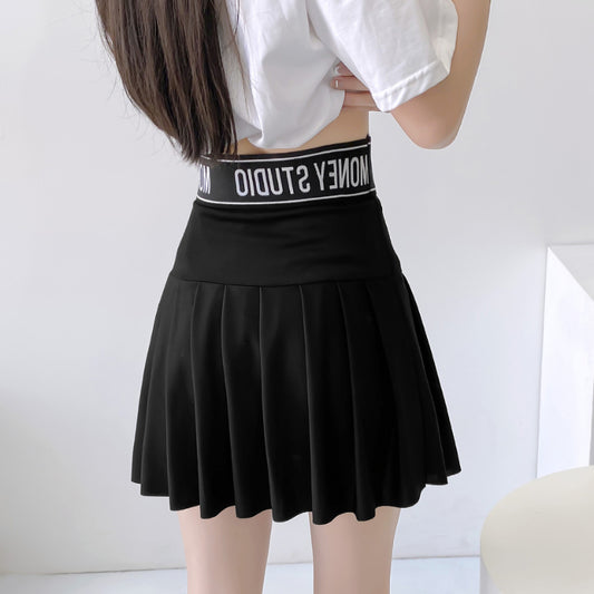 Pleated Skirt with Print, Collegiate Short Dress
