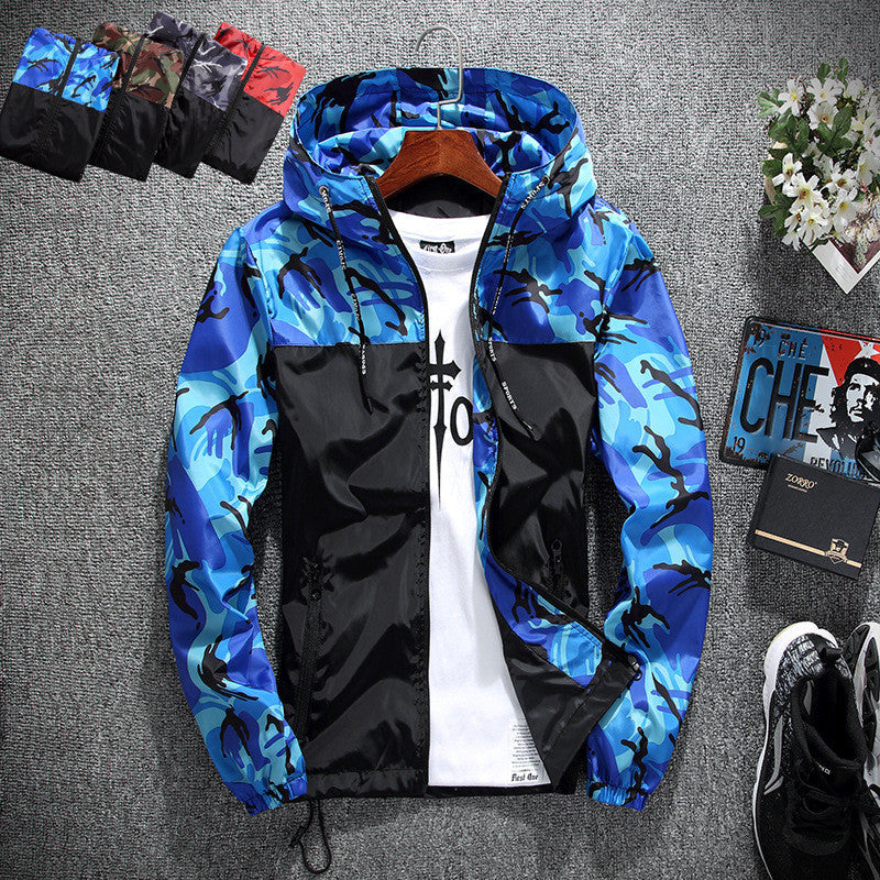 Men's Wear Casual  Camouflage Jacket Of Slim Handsome Spring Autumn Casual Solid Color Large Size Baseball Clothes