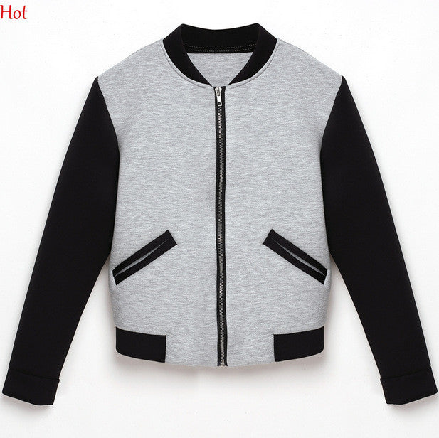 Mandarin Collar Patchwork Thick Long Sleeves Jacket - Meet Yours Fashion - 4