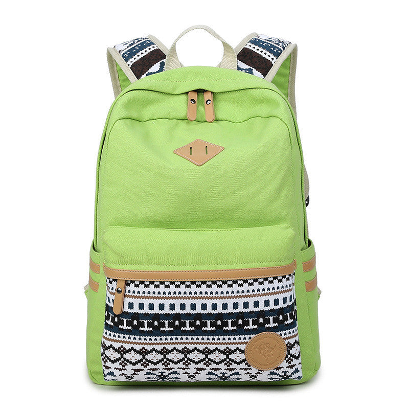 Flower Print Casual Backpack Canvas School Travel Bag - Meet Yours Fashion - 3