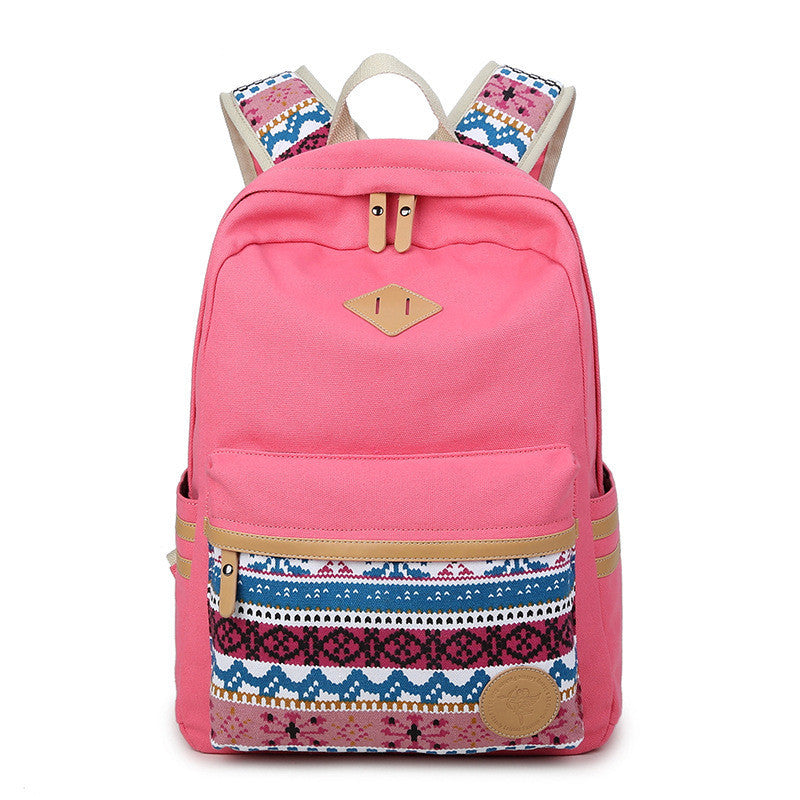 Flower Print Casual Backpack Canvas School Travel Bag - Meet Yours Fashion - 6