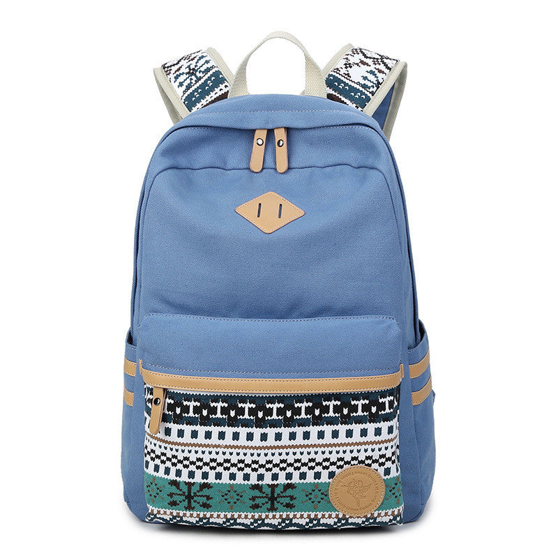Flower Print Casual Backpack Canvas School Travel Bag - Meet Yours Fashion - 7