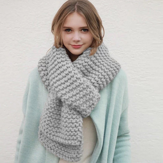 Winter Solid Color Thick Knitted Scarves