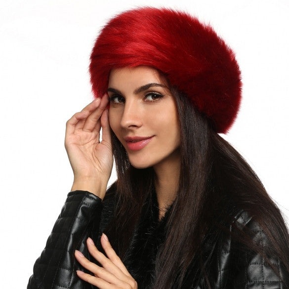 Zeogoo Women Fashion Winter Faux Fur Russian Cossack Style Headband Ski Hat Ear Warmer