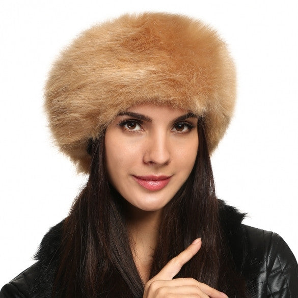 Zeogoo Women Fashion Winter Faux Fur Russian Cossack Style Headband Ski Hat Ear Warmer