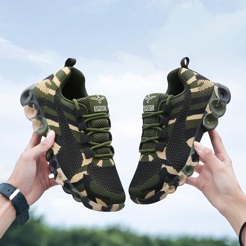 Camouflage Lace Up Breathable Chunky Sneakers 