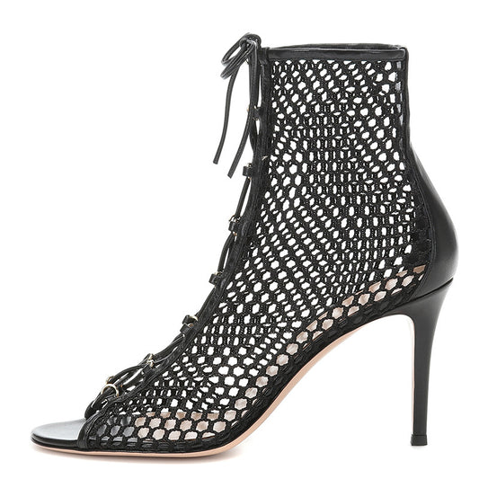 Ladies' Breathable Mesh Strappy High Heel Sandal Boots