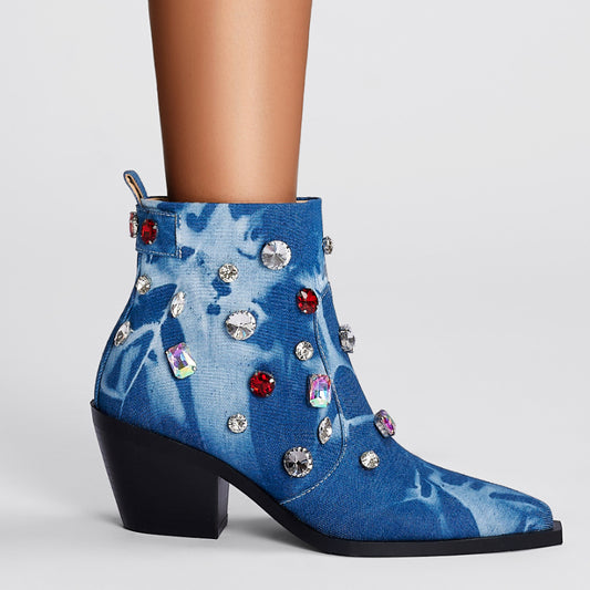 Sparkling Rhinestone-Embellished Cowboy Boots