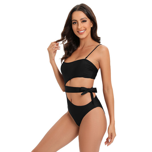 Sultry Strapped One-Piece Bikini Swimsuit