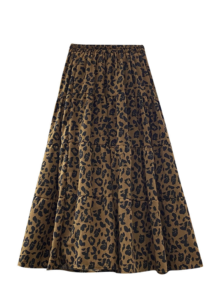 Vintage Skirt|Leopard print Skirt|Swing Skirt