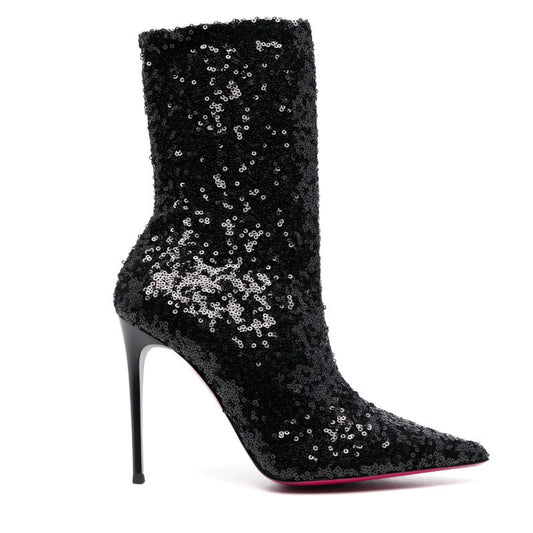 Fashionable Glittering Upper Pointed Toe Stiletto Boots