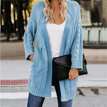 Winter Loose Cable Knitted Sweater Cardigan