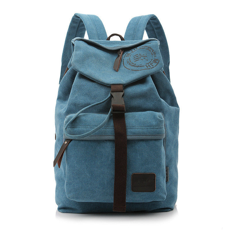 Folder Cover Solid Color Canvas Backpack Leisure Bag - Meet Yours Fashion - 2