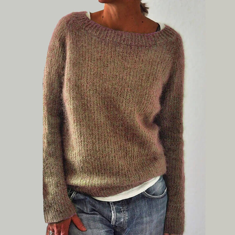 Simple Scoop Neck Soild Sweater
