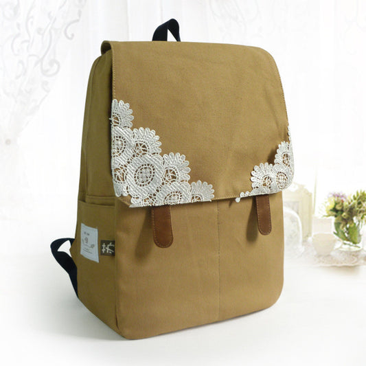 Lace Folder Cover Belt Buckle Backpack Bag