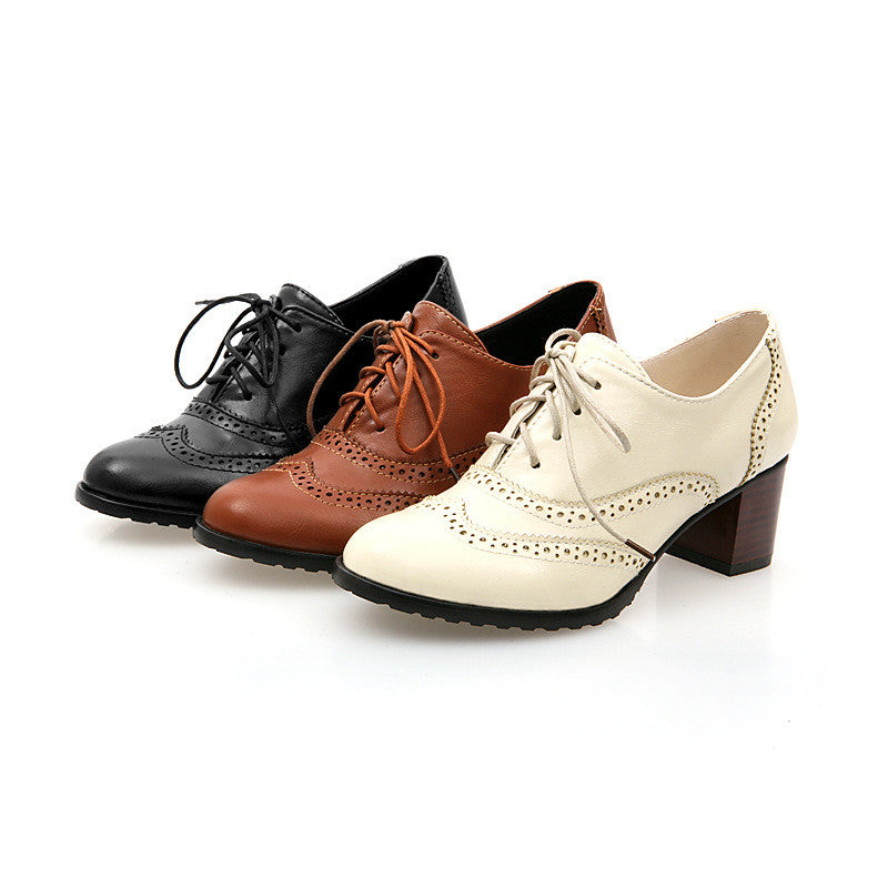 British Style Carved Classy Lace up Oxford Shoes - MeetYoursFashion - 7