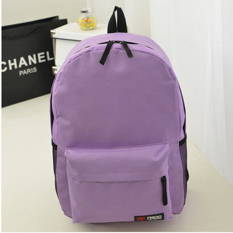 Pure Color Korean Style Casual Backpack School Travel Bag - Meet Yours Fashion - 5
