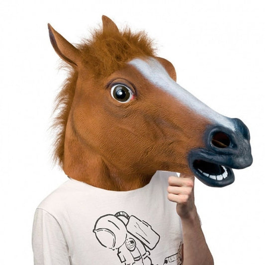 New Creepy Horse Mask Head festival Costume Theater Prop Novelty Latex Rubber