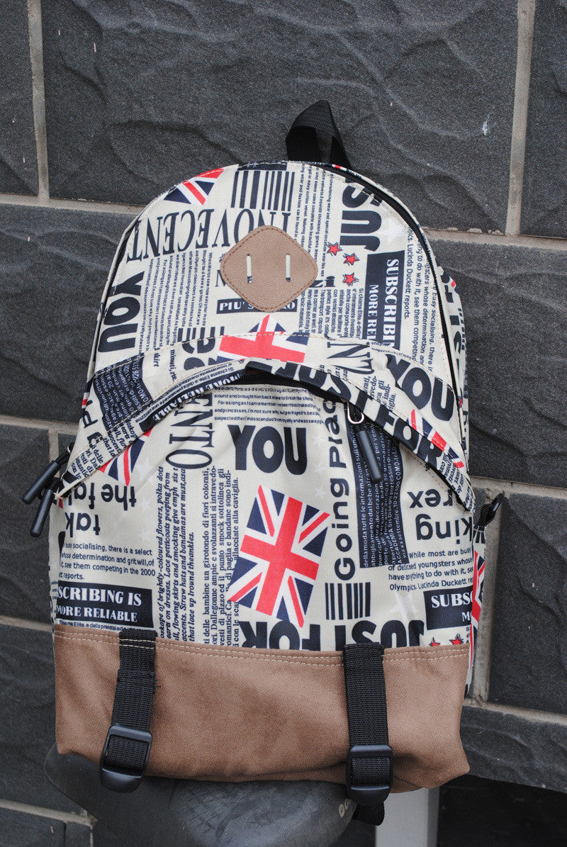 Scrawl Print Unique Backpack Cool Travel School Bag - Meet Yours Fashion - 5