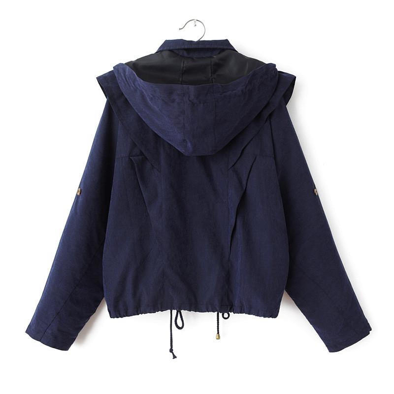 Hooded String Belt Plus Size Casual Loose Coat - Meet Yours Fashion - 6