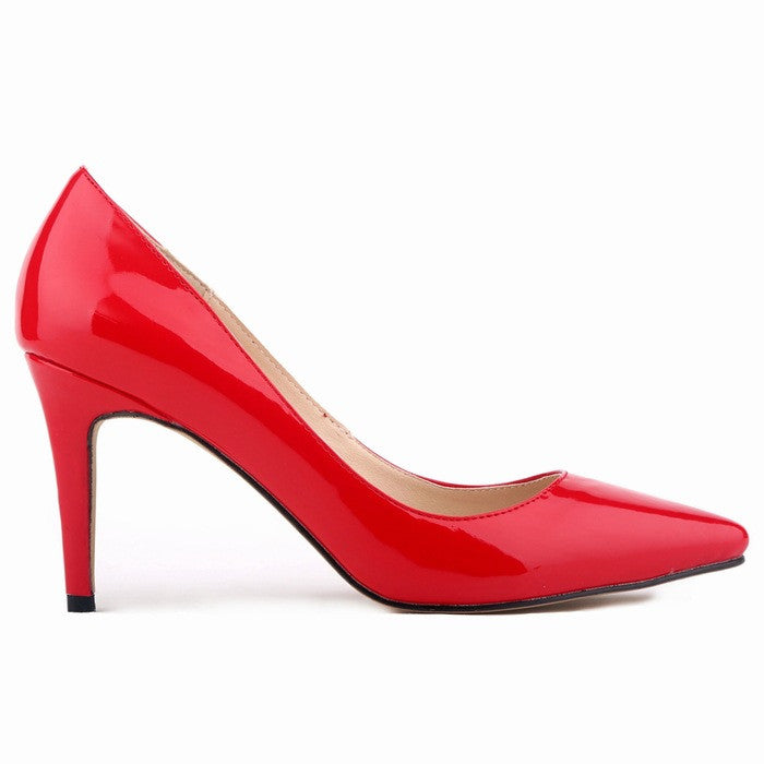 Fashion Pointed Middle High Heels Shallow Shoes