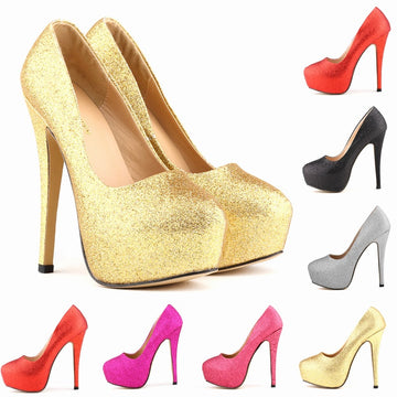 Fashionable Shimmering Versatile Skinny-Leg High Heels Shoes