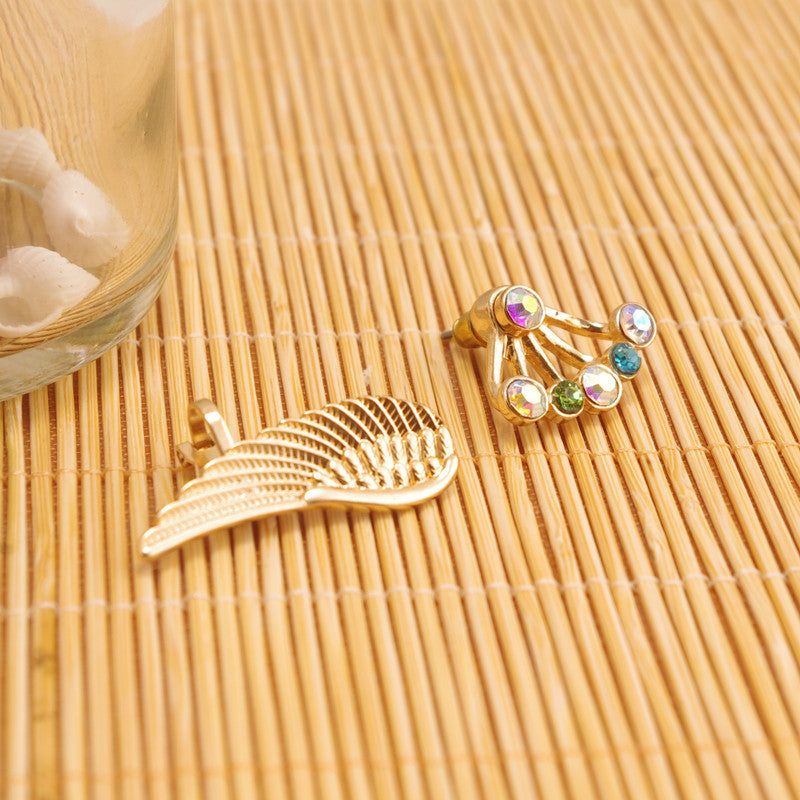 Angel's Wings Colorful Crystal Flower Earrings