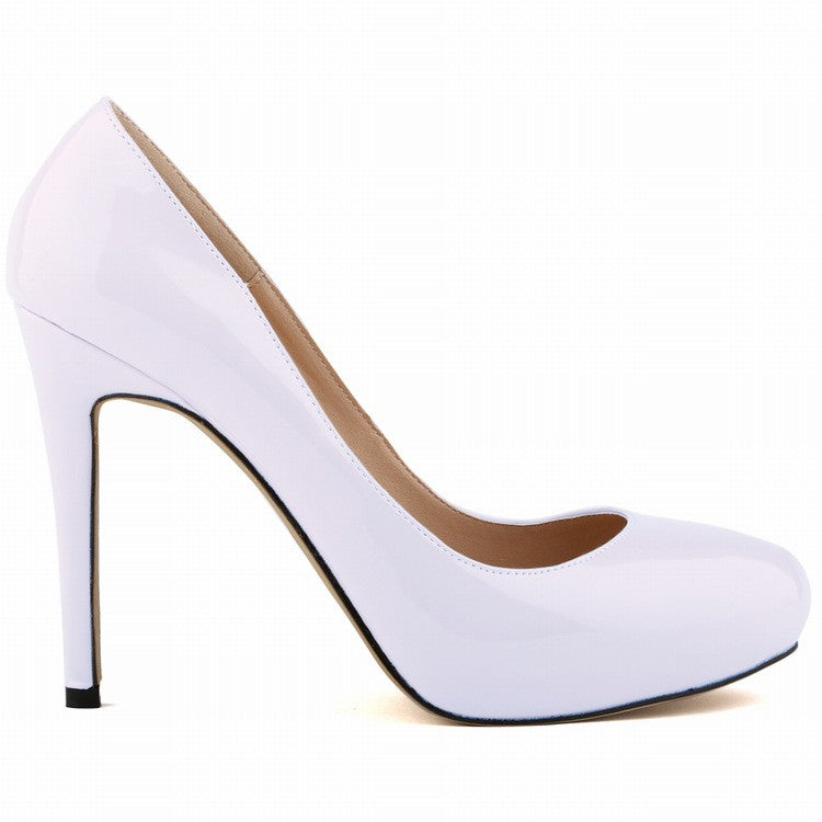Fashion Patent Leather Super High Heels Bride Shoes