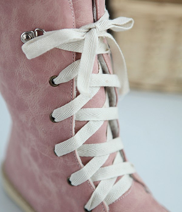 Flat Leisure Thick Lace Up Snow Short Boots 