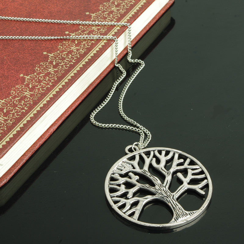 Exaggerated Tree Pendant Long Sweater Chain