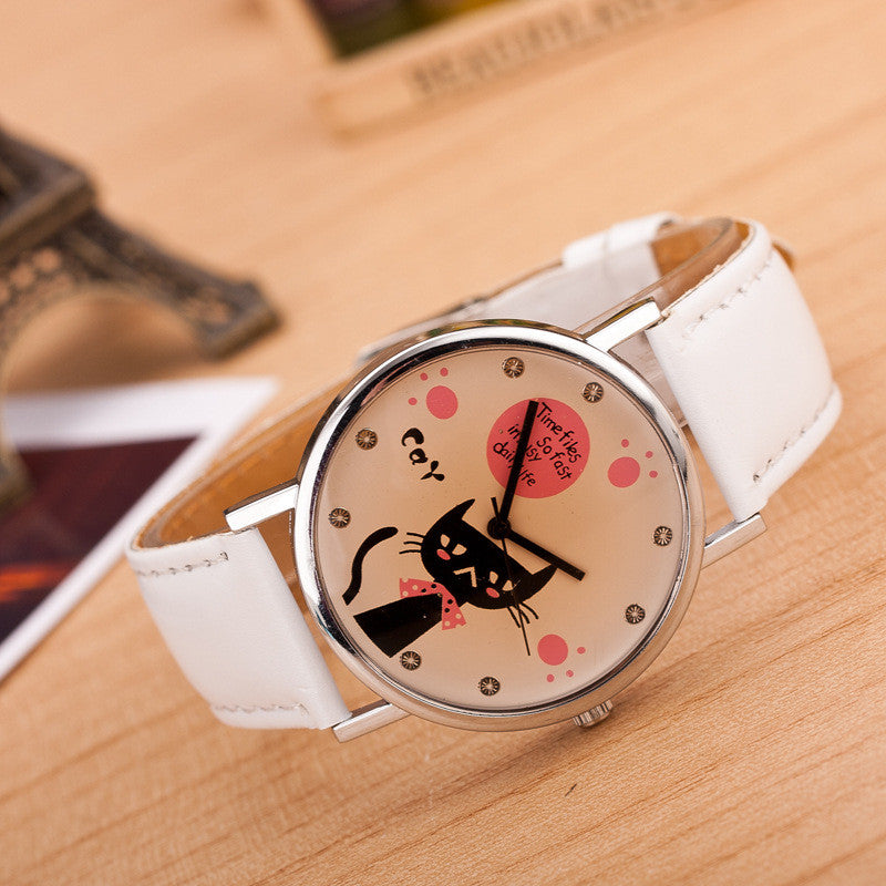 Cute Kitty Leather Watch