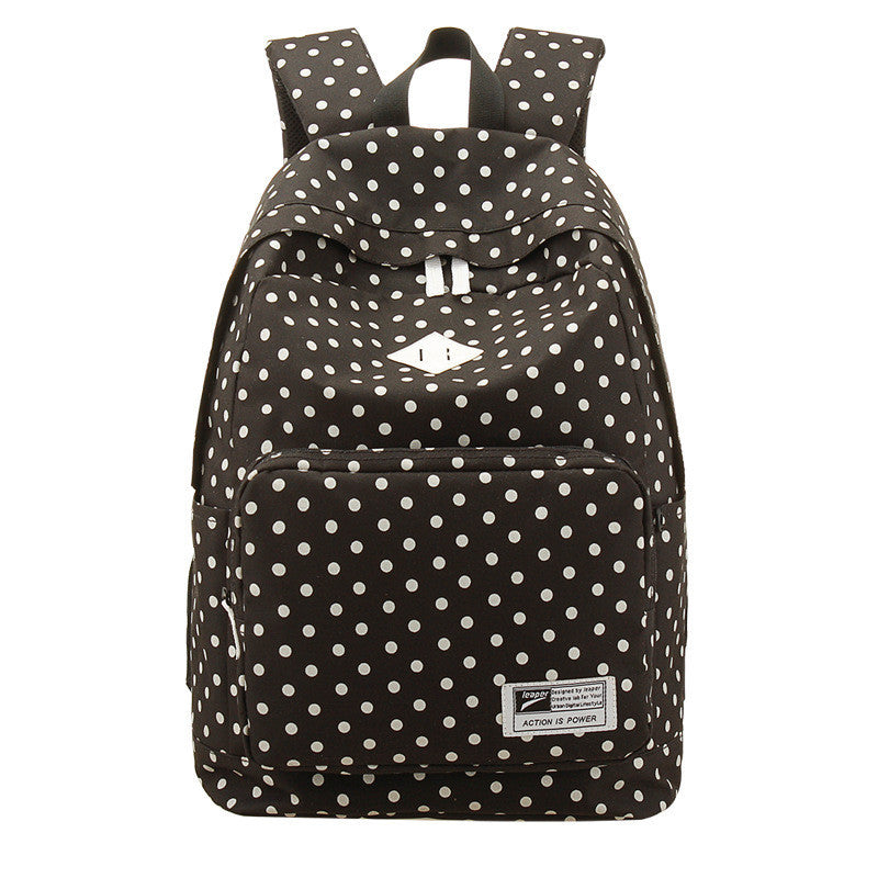Polka Dot Print Korea School Backpack Travel Bag - Meet Yours Fashion - 3
