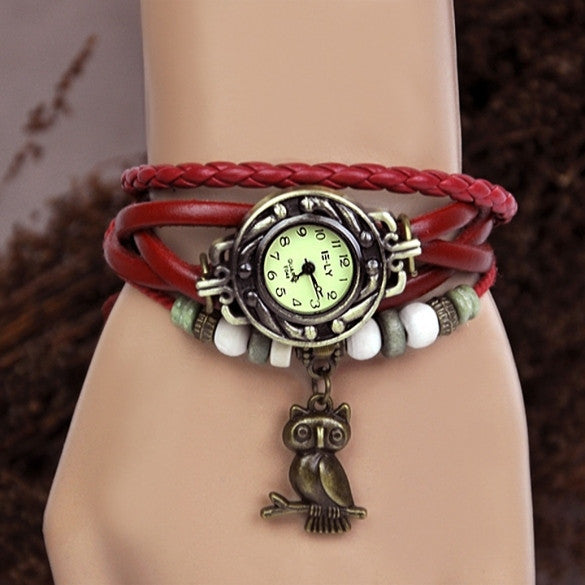 Vintage Quartz Weave Wrap Bracelet Women's Wrist Watch Many Colors Choices