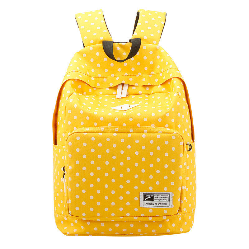 Polka Dot Print Korea School Backpack Travel Bag - Meet Yours Fashion - 1