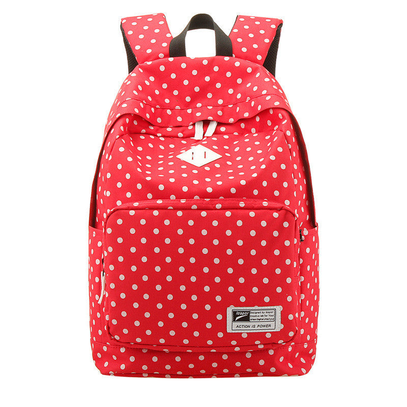 Polka Dot Print Korea School Backpack Travel Bag - Meet Yours Fashion - 4