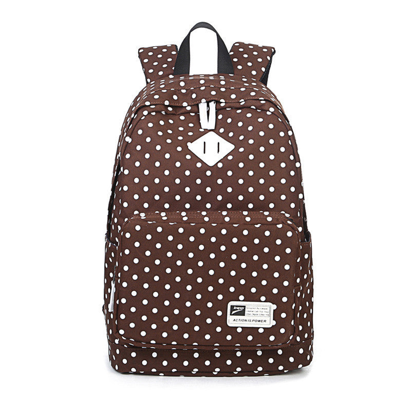 Polka Dot Print Korea School Backpack Travel Bag - Meet Yours Fashion - 5