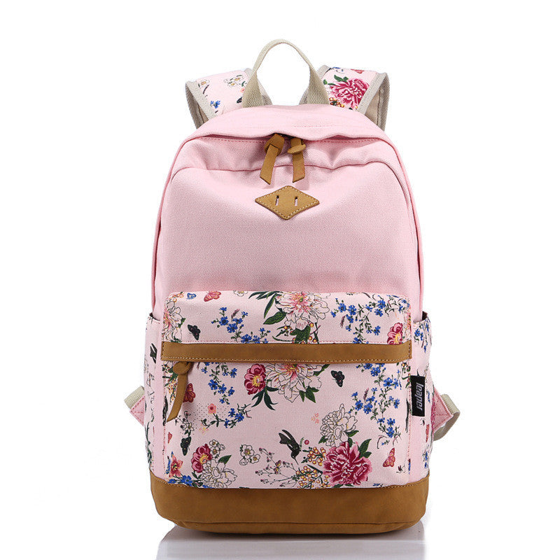 Floral Splicing Casual School Backpack Travel Bag - Meet Yours Fashion - 4