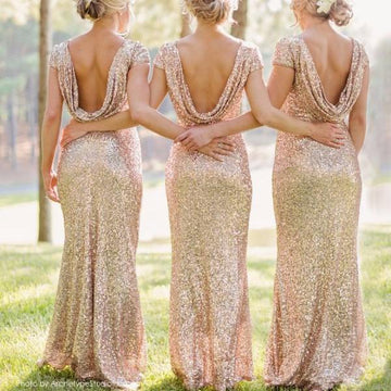 Clearance High Quality Shinning Backless Sequined Long Party Bridesmaid Dress