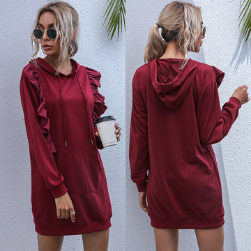 Hooded Lace Sweater Dress