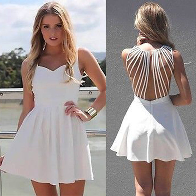 Sleeveless Straps Hollow Out Dress