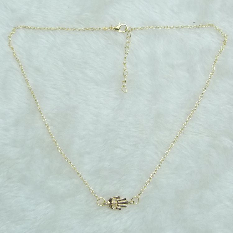 Contracted Fashion Hand Shape Short Amount Ossicular Chain Necklace