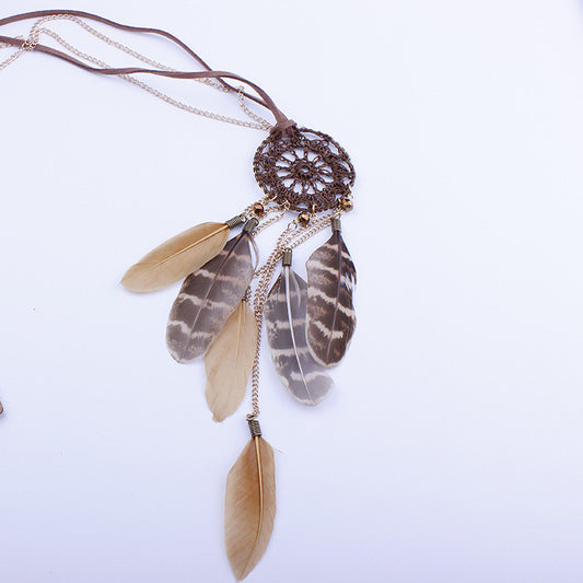 Dreamcatcher Hand-Woven Feather Cloth Chain
