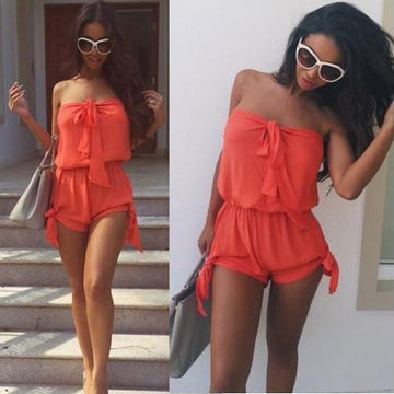 Strapless Bandage Backless Sexy Beach Jumpsuits - Meet Yours Fashion - 1