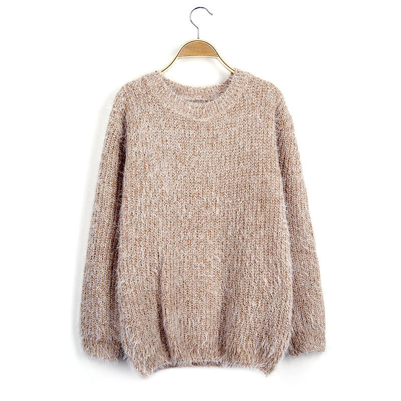 Scoop Solid Mohair Pullover Short Loose Sweater - Meet Yours Fashion - 6