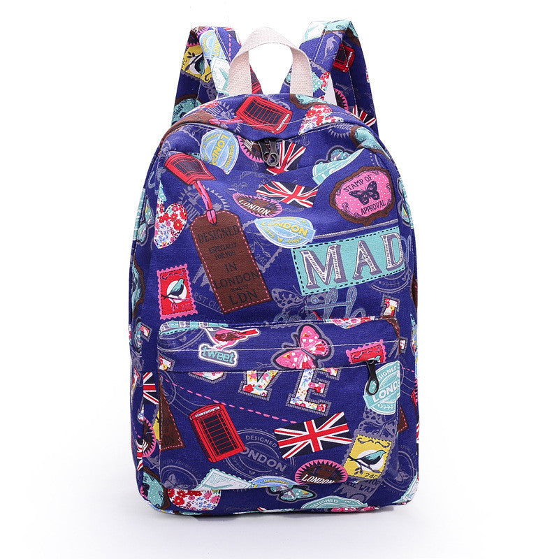 Best Seller Print Backpack Canvas School Travel Bag - Meet Yours Fashion - 2