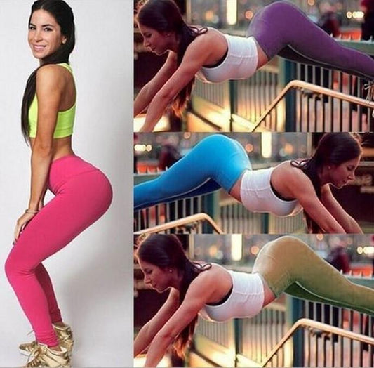 Candy Color Sport High Elastic Yoga Sport Pants