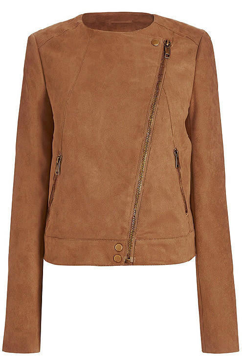 Khaki Oblique Zipper Lapel Short Jacket Coat - Meet Yours Fashion - 5