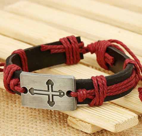Fashion Hemp Rope Woven Leather Bracelet