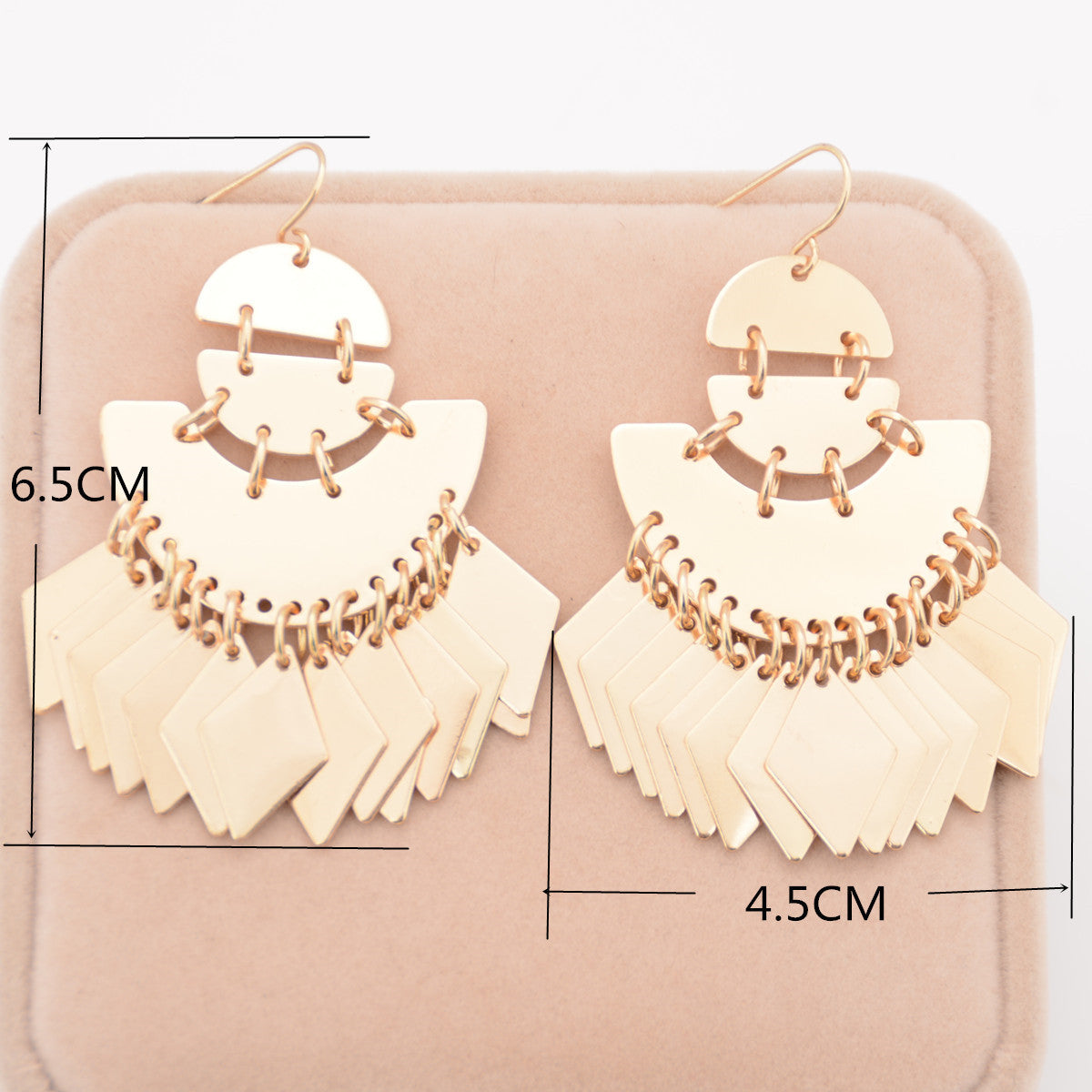 Exaggerated Smooth Sequins Tassel Earrings