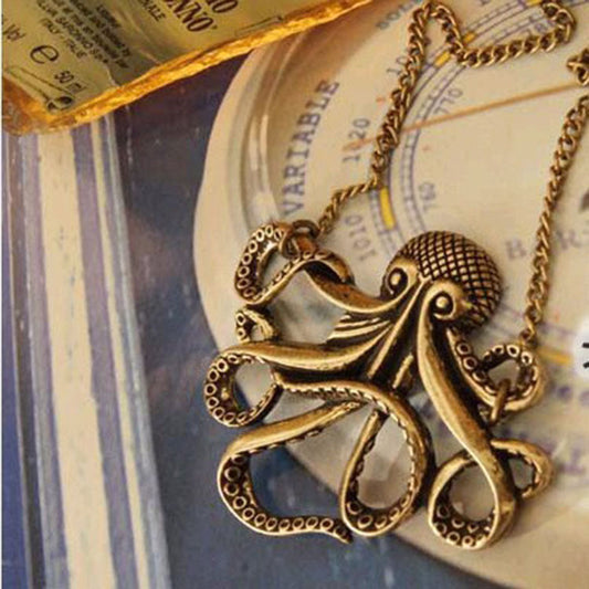 Vintage Pirates of the Caribbean Davy Jones Octopus Long Clothing Necklace